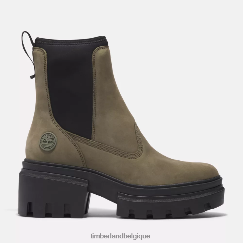 botte chelsea everleigh femmes Timberland 2042VP855 chaussure nubuck vert foncé