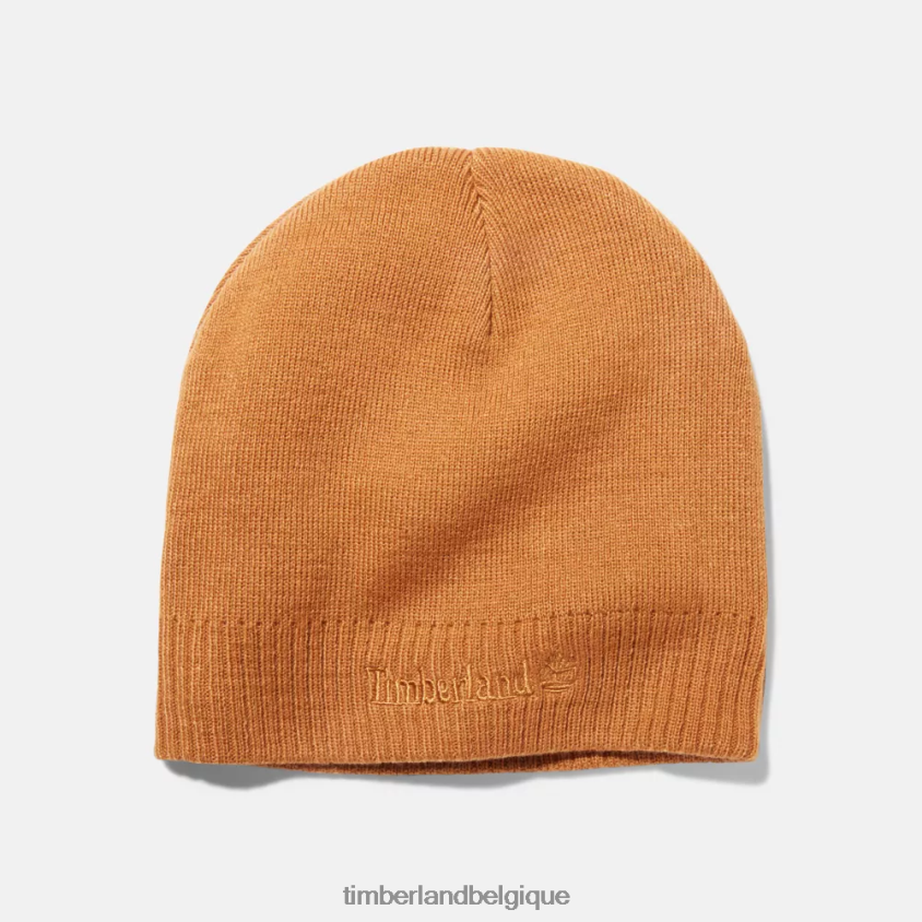 bonnet à logo en maille Hommes Timberland 2042VP601 accessoires blé